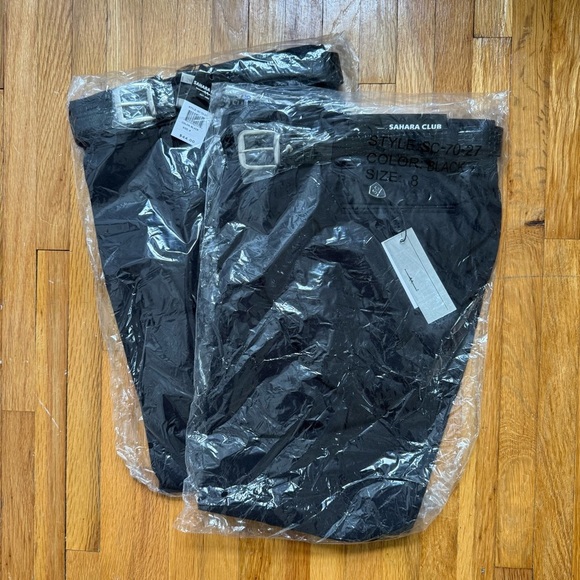 Sahara Club Lot of 7 Boys Black Chino Pants With Belt NWT Style SC-70-27 - Picture 2 of 7